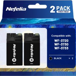 Remanufactured Replacement for 702XL Black Ink Cartridges for Epson Printer | for Epson 702 Ink Cartridges 702XL T702XL, for Epson WF-3720 WF-3730 WF-3733 (2 Black)